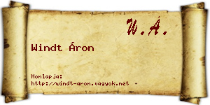 Windt Áron névjegykártya